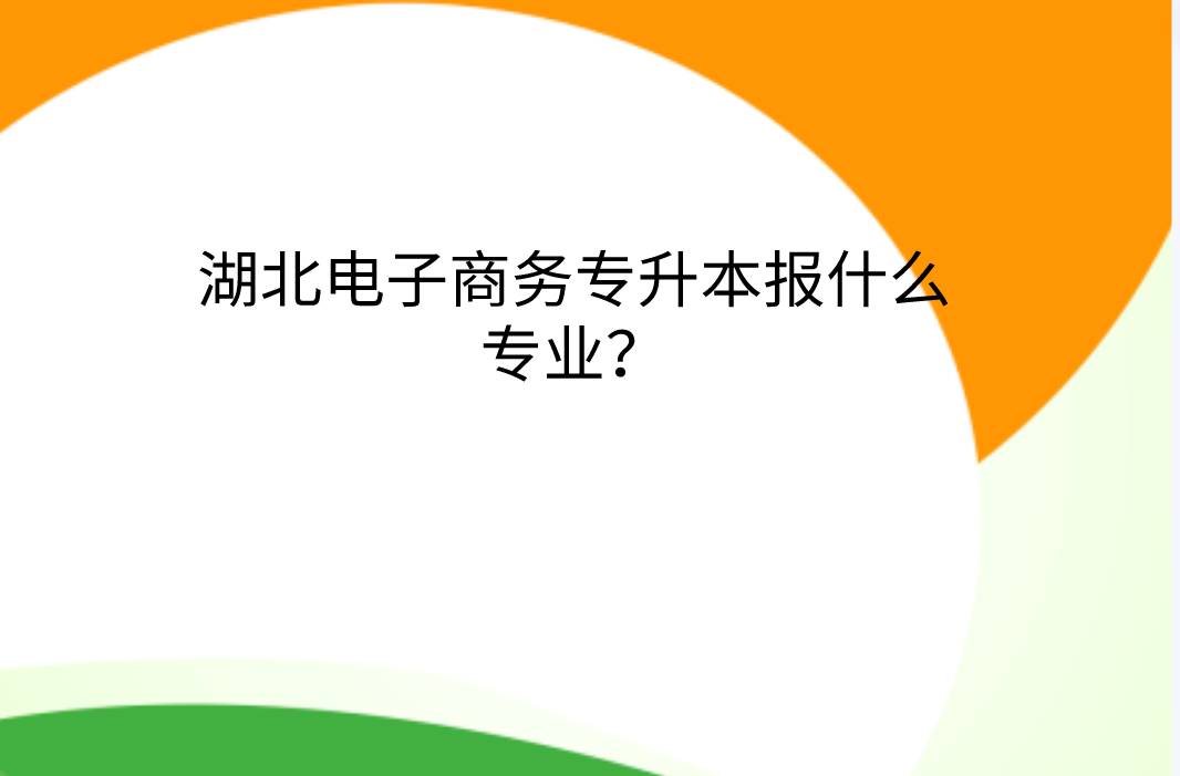 湖北电子商务专升本可以报什么专业？