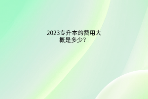 2023专升本的费用大概是多少？