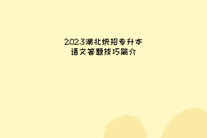 2023年湖北统招专升本语文答题简介