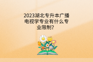 2023湖北专升本广播电视学专业专升本有什么专业限制？