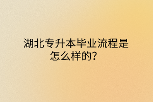 湖北专升本毕业流程是怎么样的？