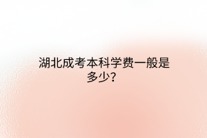 湖北成考本科学费一般是多少？