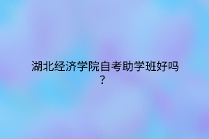 湖北经济学院自考助学班好吗？