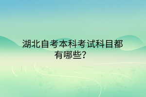 湖北自考本科考试科目都有哪些？