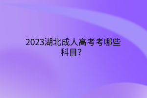 2023湖北成人高考考哪些科目？