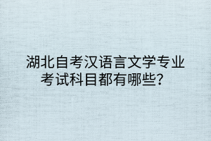 湖北自考汉语言文学专业考试科目都有哪些？