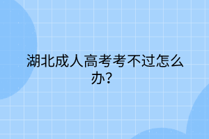 湖北成人高考考不过怎么办？