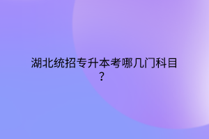 湖北统招专升本考哪几门科目？