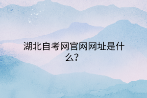 湖北自考网官网网址是什么？