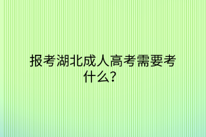 报考湖北成人高考需要考什么？