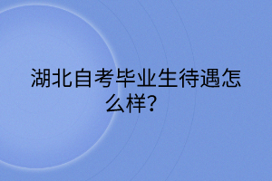 湖北自考毕业生待遇怎么样？