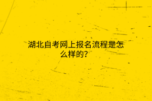 湖北自考网上报名流程是怎么样的？