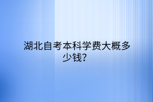 湖北自考本科学费大概多少钱？