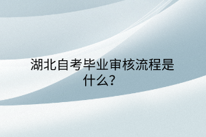 湖北自考毕业审核流程是什么？