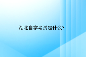 湖北自学考试是什么？