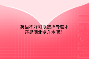 英语不好可以选择专套本还是湖北专升本呢？