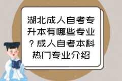 湖北成人自考专升本有哪些专业？成人自考本科热门专业介绍