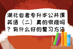 湖北自考专升本公共课英语（二）真的很难吗？有什么好的复习方法？