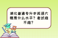 湖北普通专升本英语大概是什么水平？考试难不难？