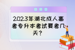 2023年湖北成人高考专升本考试要考几天？