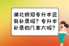 湖北统招专升本还有补录吗？专升本补录的几率大吗？