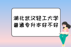 湖北武汉轻工大学普通专升本好不好？