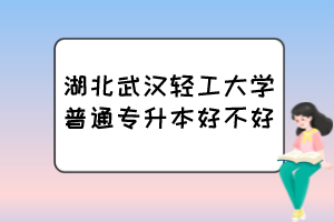 湖北武汉轻工大学普通专升本好不好？