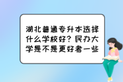 湖北普通专升本选择什么学校好？民办大学是不是更好考一些？