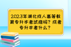 2023年湖北成人高等教育专升本考试难吗？成考专升本考什么？