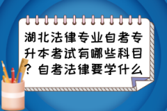 湖北法律专业自考专升本考试有哪些科目？自考法律要学什么？