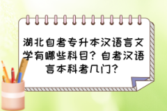 湖北自考专升本汉语言文学有哪些科目？自考汉语言本科考几门？