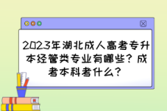 2023年湖北成人高考专升本经管类专业有哪些？成考本科考什么？