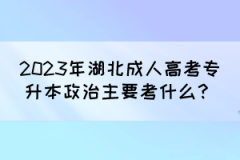 2023年湖北成人高考专升本政治主要考什么？