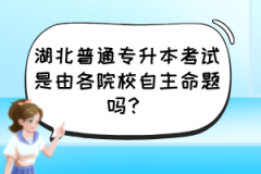 湖北普通专升本考试是由各院校自主命题吗？