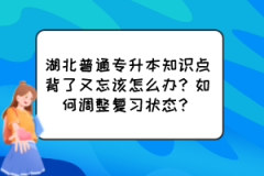 湖北普通专升本知识点背了又忘该怎么办？如何调整复习状态？