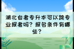 湖北自考专升本可以跨专业报考吗？报名条件有哪些？