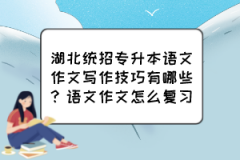 湖北统招专升本语文作文写作技巧有哪些？语文作文怎么复习？