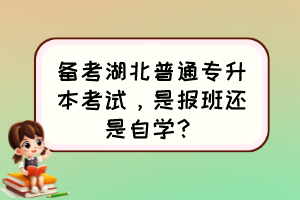 备考湖北普通专升本考试，是报班还是自学？