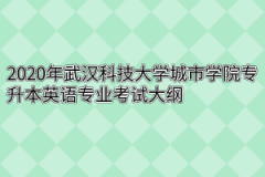 2020年武汉科技大学城市学院专升本英语专业考试大纲