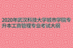 2020年武汉科技大学城市学院专升本工商管理专业考试大纲