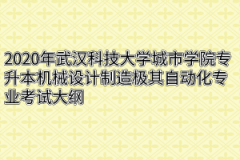 2020年武汉科技大学城市学院专升本机械设计制造极其自动化专业考试大纲