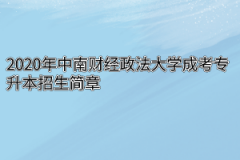 2020年中南财经政法大学成考专升本招生简章