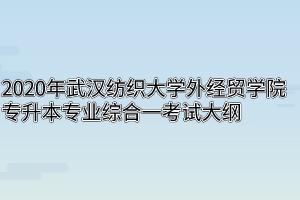 2020年武汉纺织大学外经贸学院专升本专业综合一考试大纲