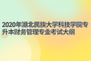 2020年湖北民族大学科技学院专升本财务管理专业考试大纲