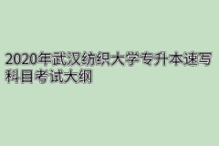 2020年武汉纺织大学专升本速写科目考试大纲