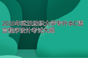 2020年武汉纺织大学专升本C语言程序设计考试大纲