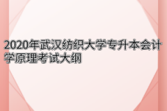 2020年武汉纺织大学专升本会计学原理考试大纲