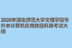 2020年湖北师范大学文理学院专升本计算机应用技能科目考试大纲