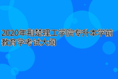 2020年荆楚理工学院专升本学前教育学考试大纲