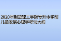 2020年荆楚理工学院专升本学前儿童发展心理学考试大纲